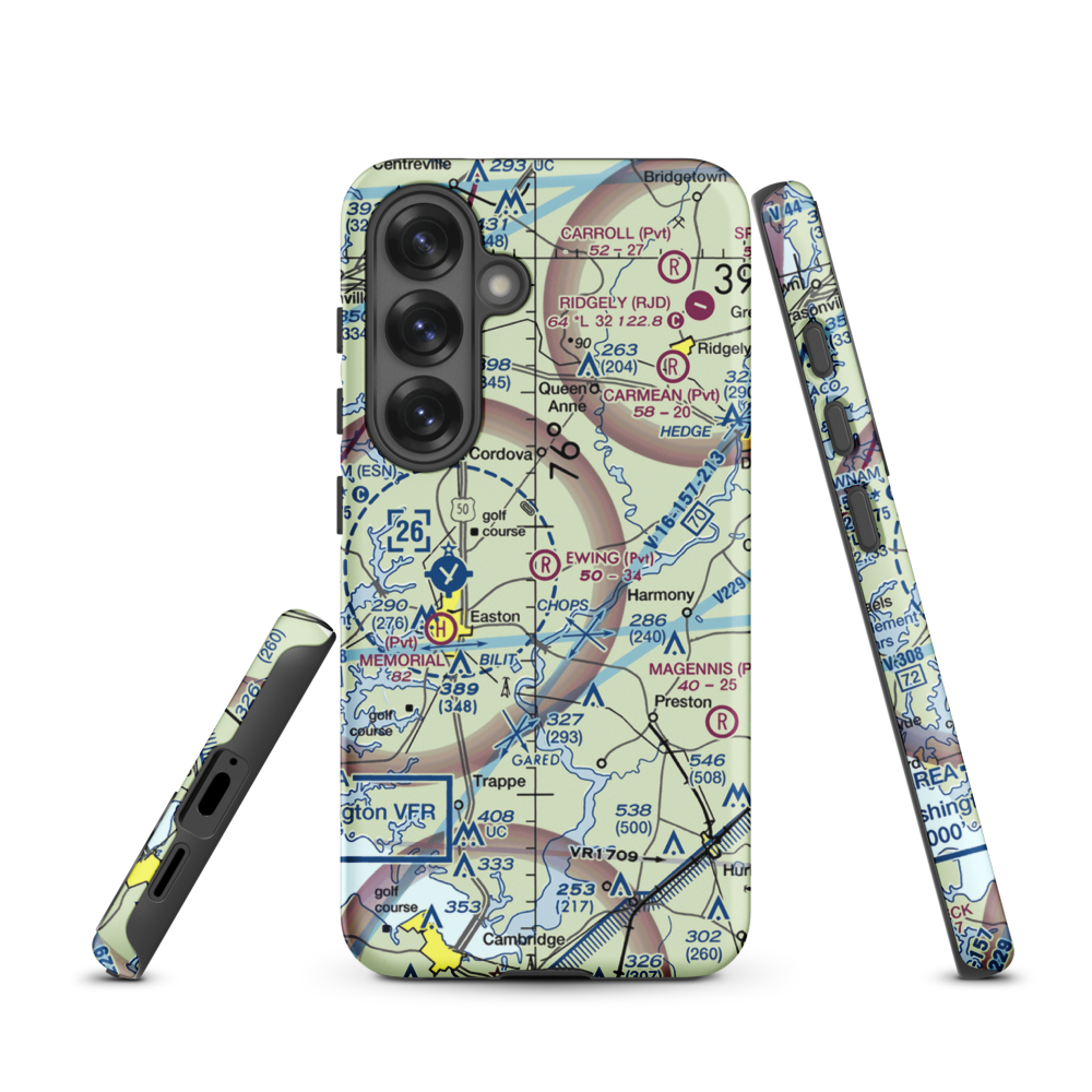 Ewing Airport (MD28) VFR Sectional Samsung Phone Case Samsung Galaxy S25 model shown