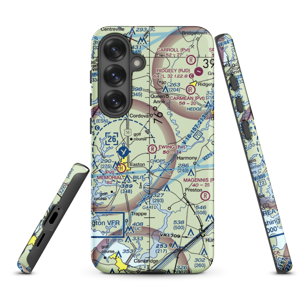 Ewing Airport (MD28) VFR Sectional Samsung Phone Case Samsung Galaxy S25 Plus model shown
