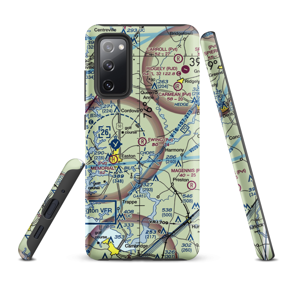 Ewing Airport (MD28) VFR Sectional Samsung Phone Case Samsung Galaxy S20 FE model shown