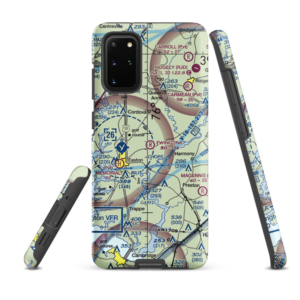 Ewing Airport (MD28) VFR Sectional Samsung Phone Case Samsung Galaxy S20 Plus model shown