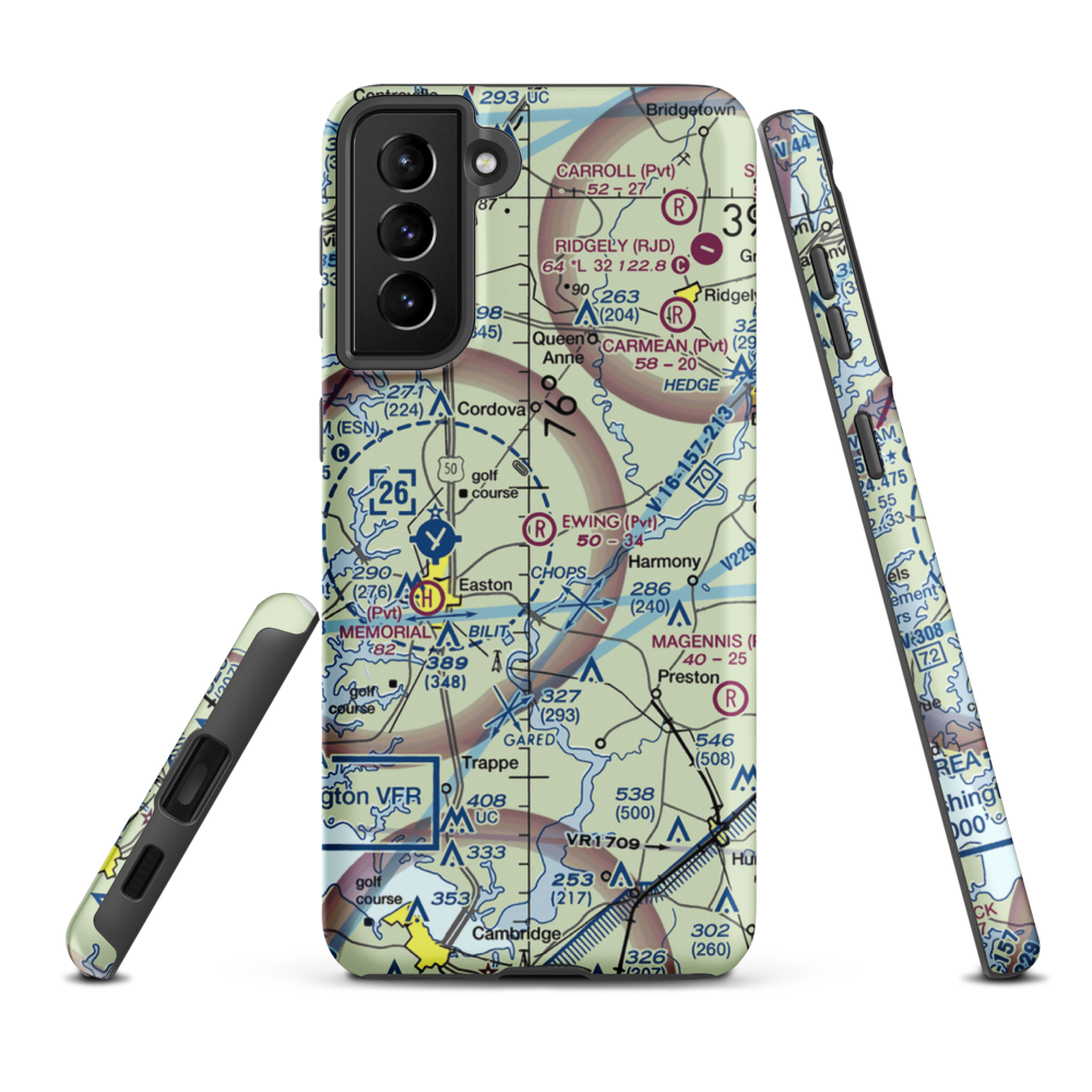 Ewing Airport (MD28) VFR Sectional Samsung Phone Case Samsung Galaxy S21 FE model shown