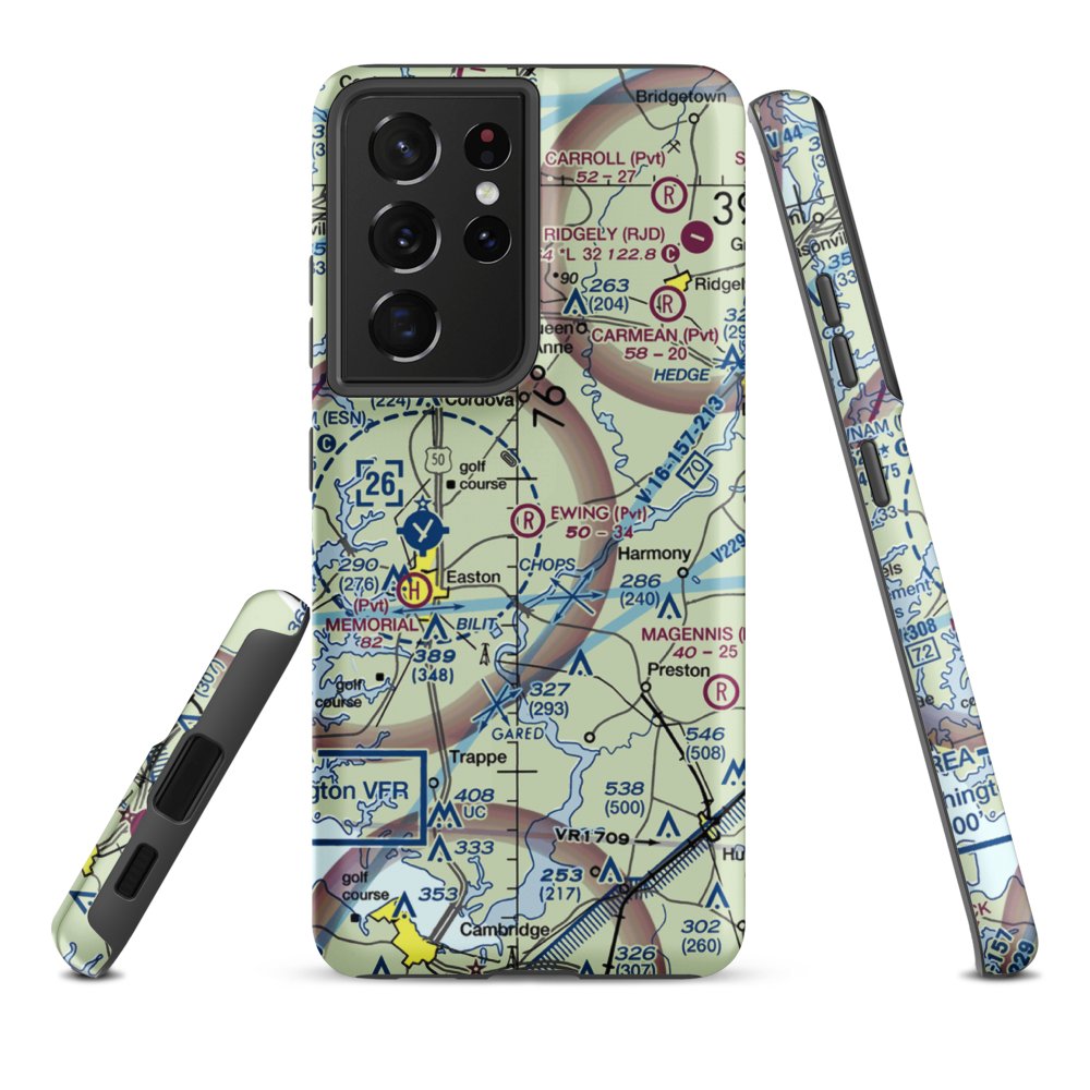 Ewing Airport (MD28) VFR Sectional Samsung Phone Case Samsung Galaxy S21 Plus model shown