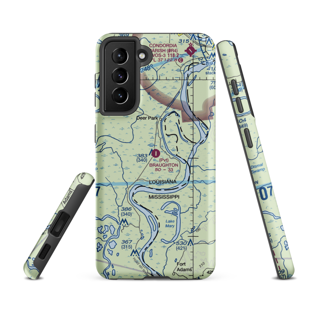 F L Braughton Airport (LA40) VFR Sectional Samsung Phone Case Samsung Galaxy S21 Ultra model shown