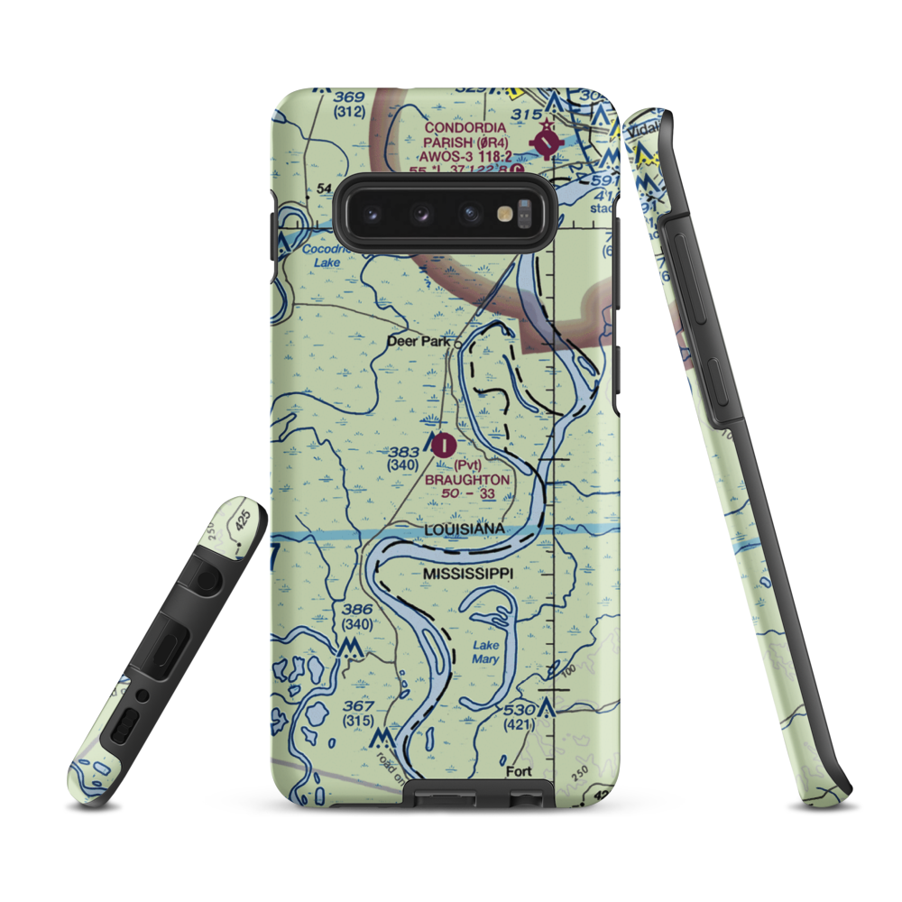F L Braughton Airport (LA40) VFR Sectional Samsung Phone Case Samsung Galaxy S10 Plus model shown