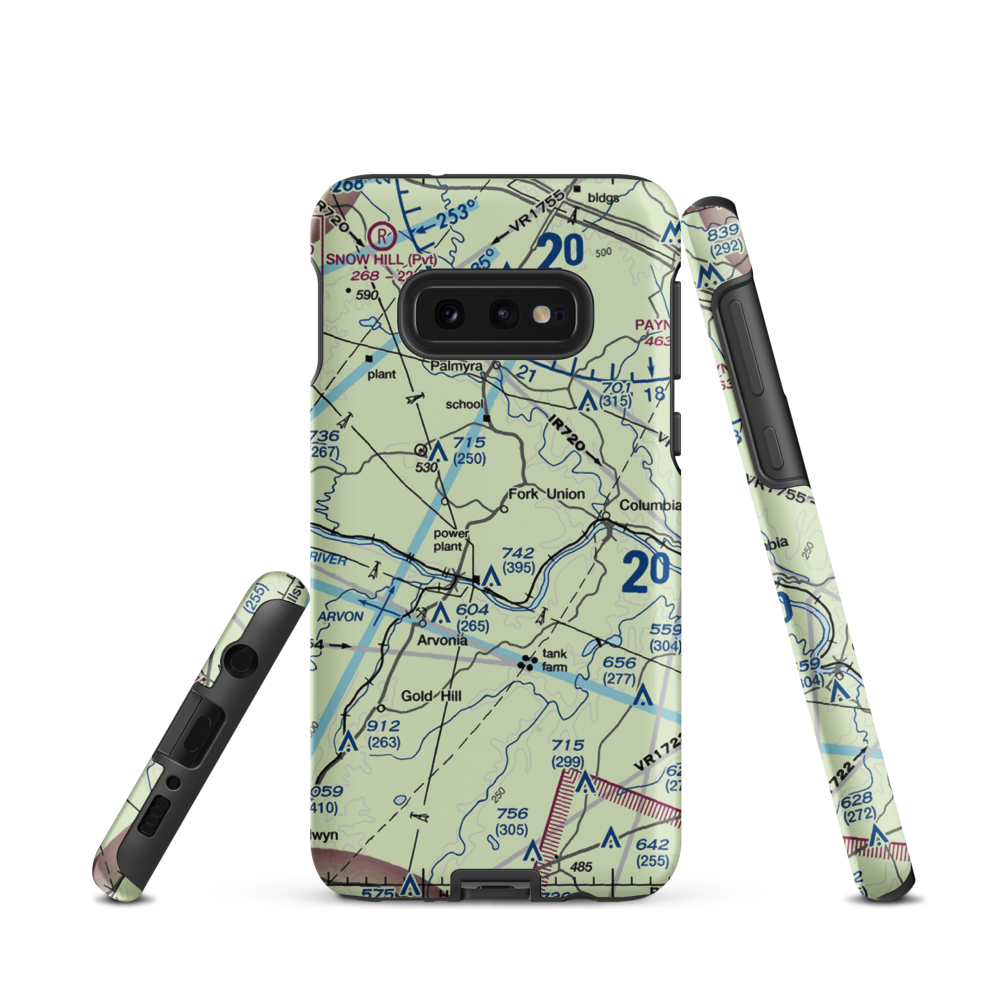 F. U. M. A. Airport (VA36) VFR Sectional Samsung Phone Case Samsung Galaxy S10e model shown