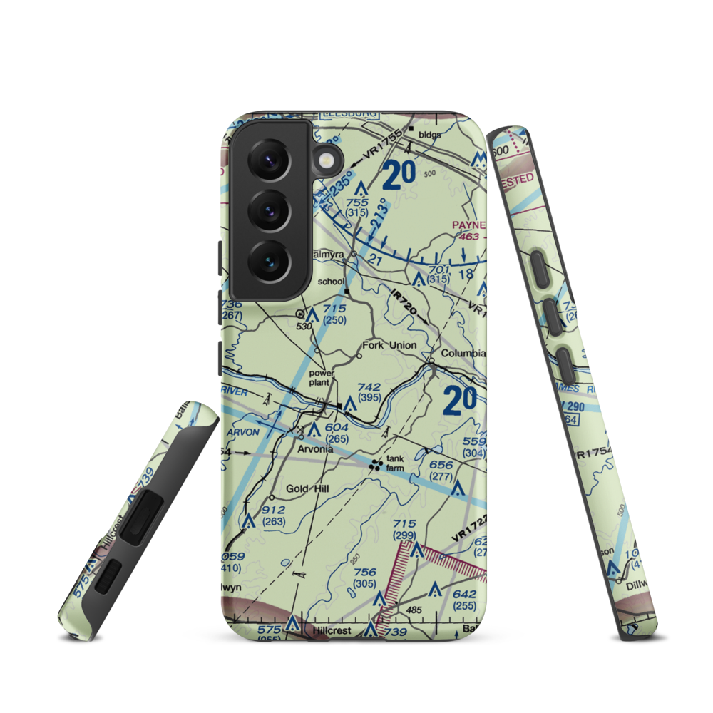 F. U. M. A. Airport (VA36) VFR Sectional Samsung Phone Case Samsung Galaxy S22 model shown