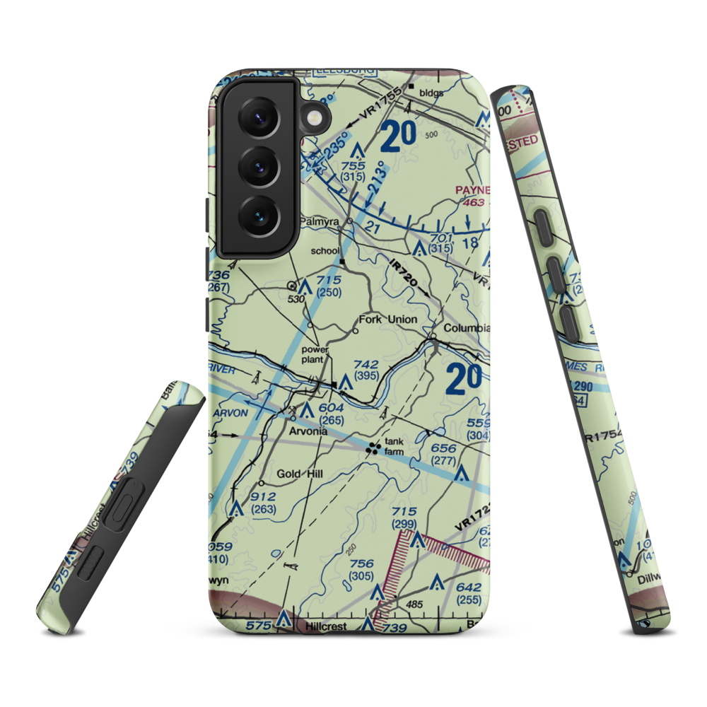 F. U. M. A. Airport (VA36) VFR Sectional Samsung Phone Case Samsung Galaxy S22 Plus model shown