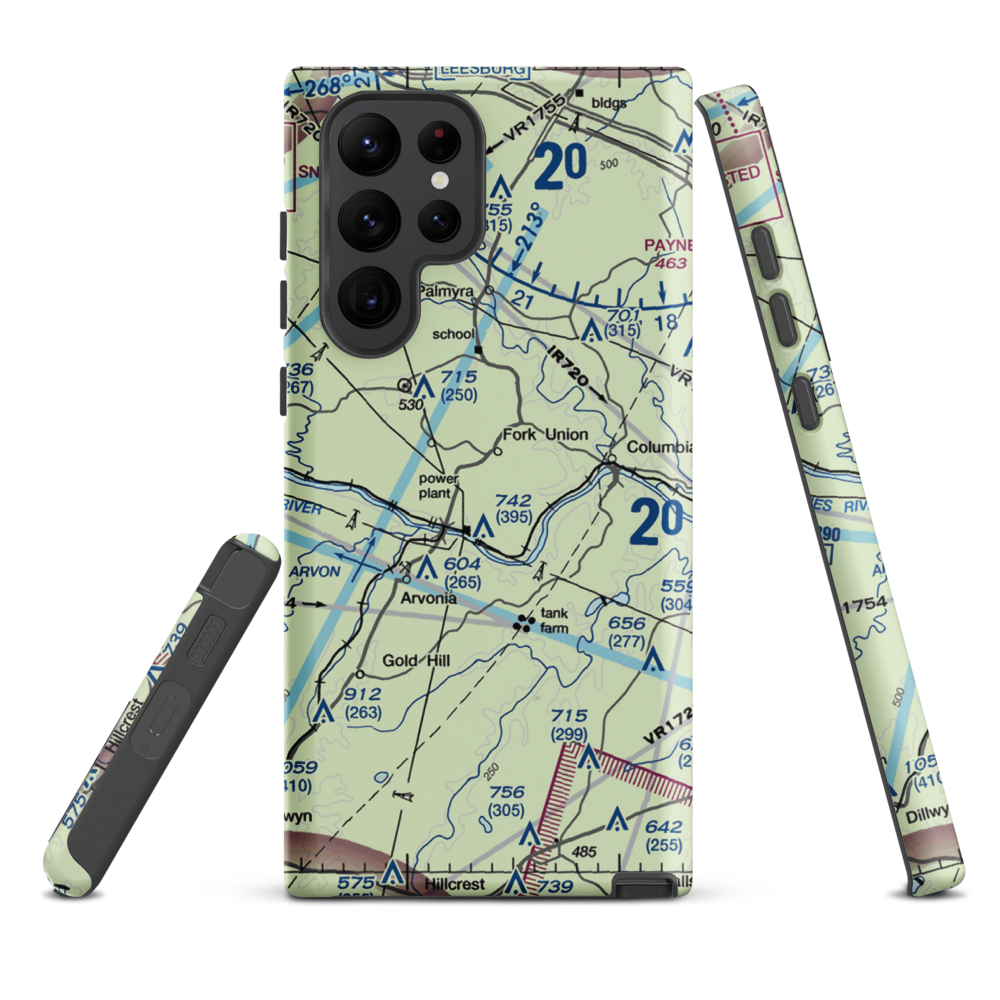 F. U. M. A. Airport (VA36) VFR Sectional Samsung Phone Case Samsung Galaxy S22 Ultra model shown