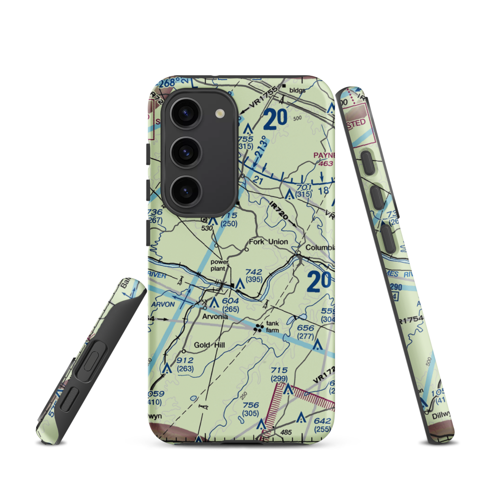 F. U. M. A. Airport (VA36) VFR Sectional Samsung Phone Case Samsung Galaxy S23 model shown