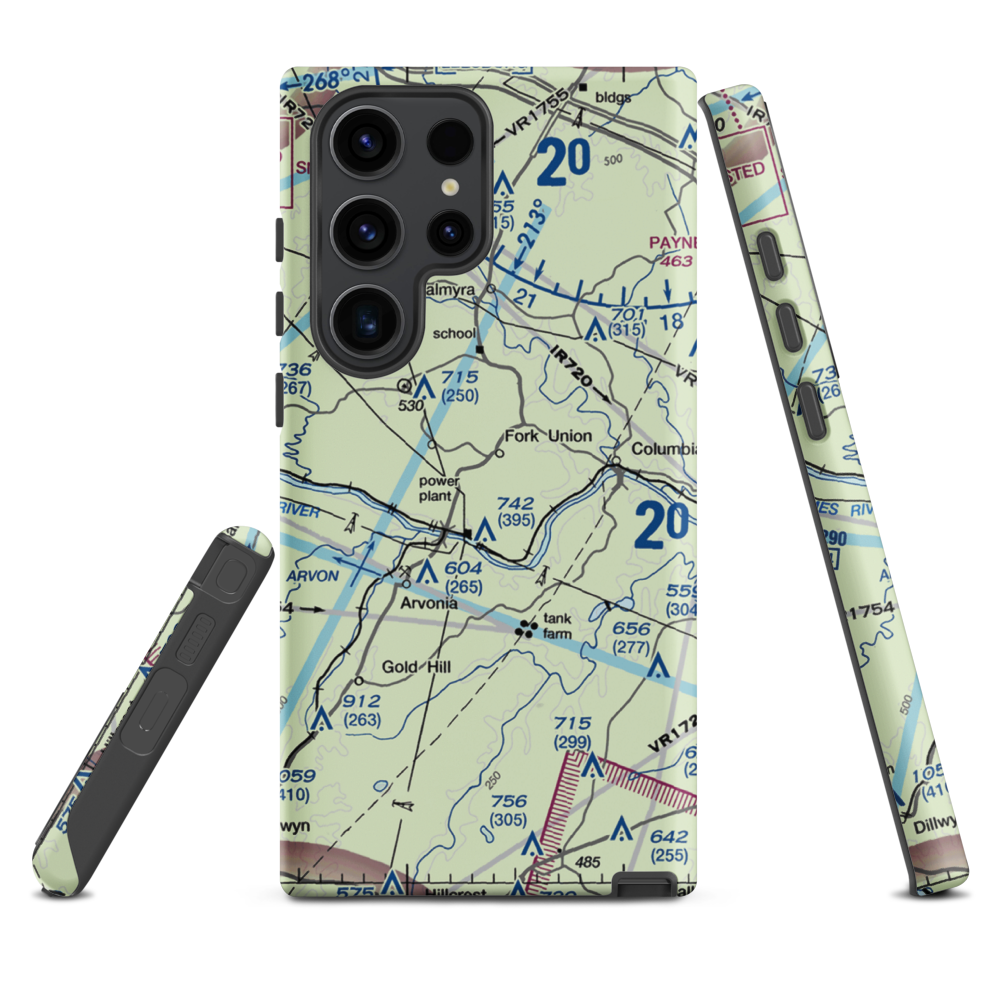 F. U. M. A. Airport (VA36) VFR Sectional Samsung Phone Case Samsung Galaxy S23 Ultra model shown