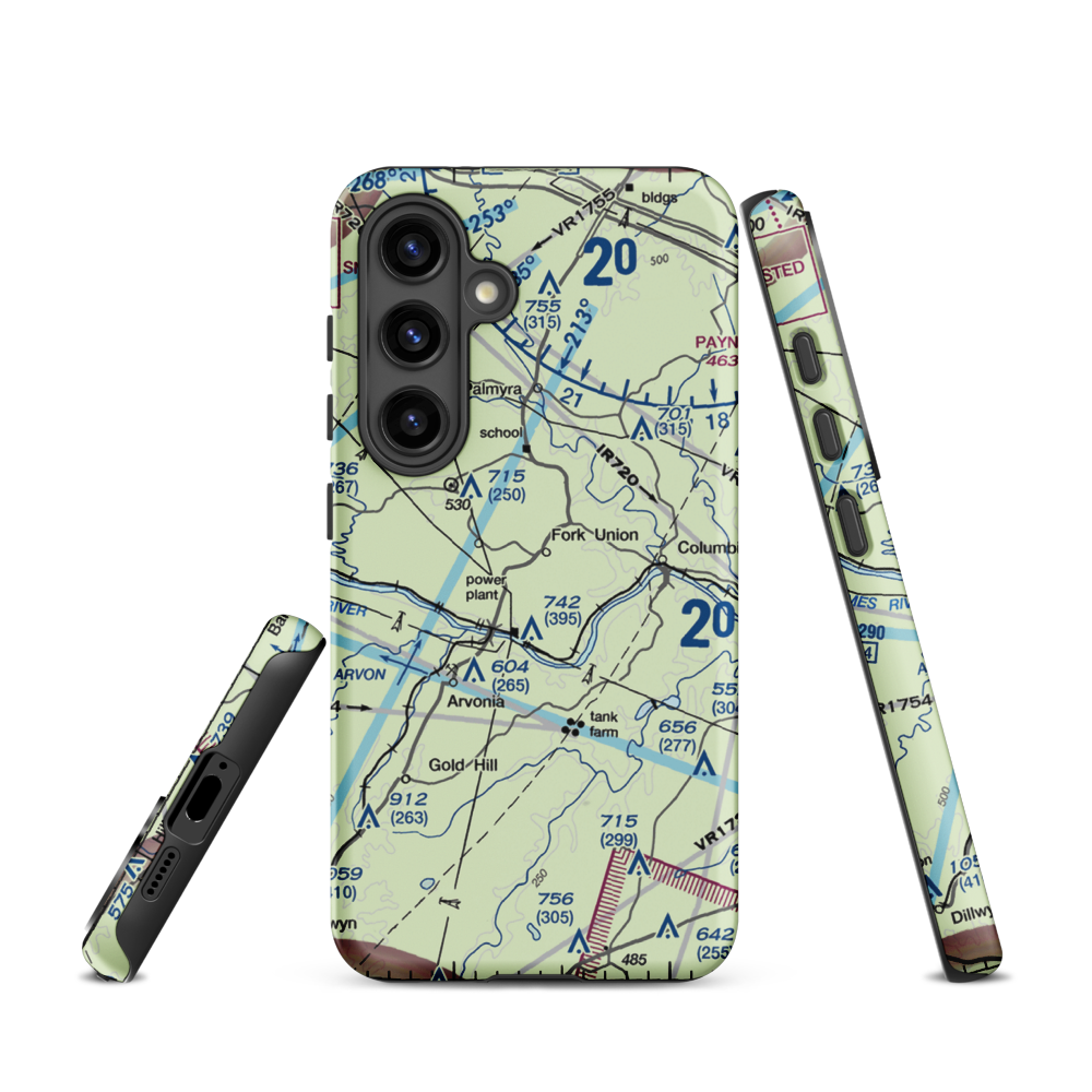 F. U. M. A. Airport (VA36) VFR Sectional Samsung Phone Case Samsung Galaxy S24 model shown