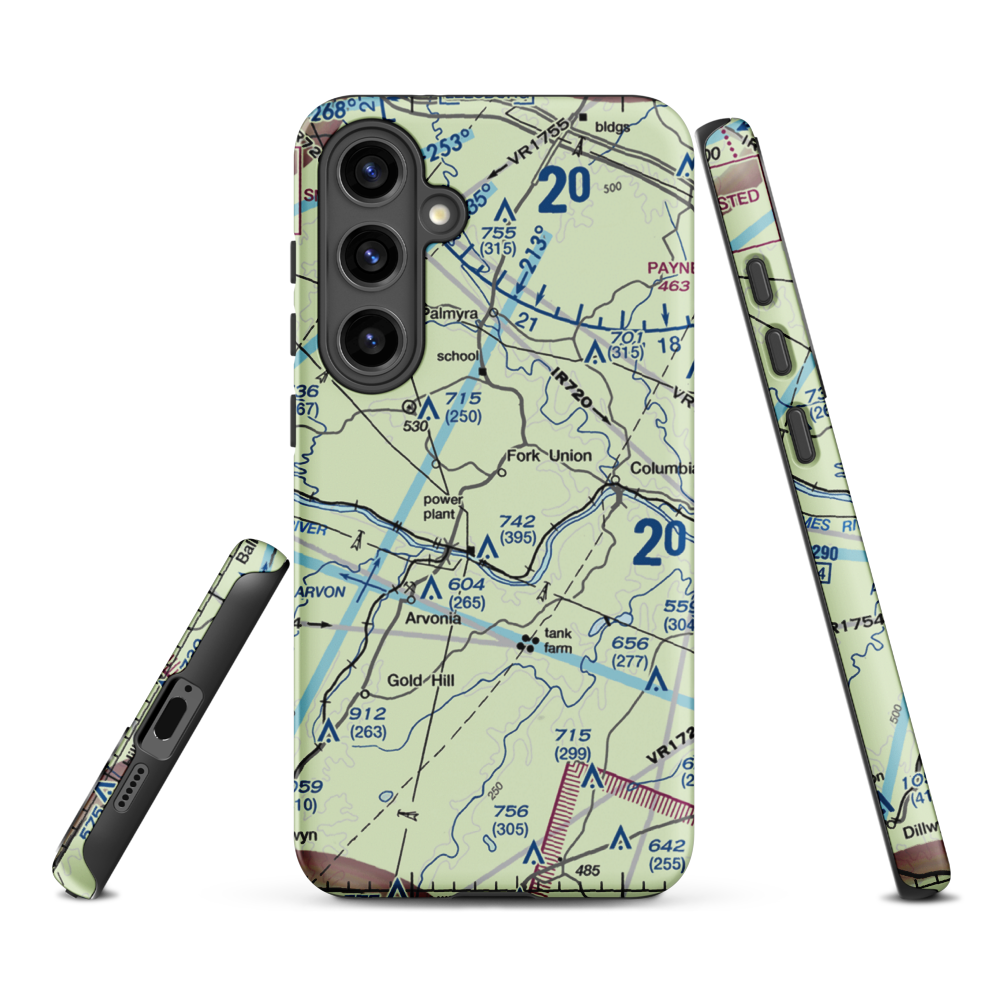 F. U. M. A. Airport (VA36) VFR Sectional Samsung Phone Case Samsung Galaxy S24 Plus model shown