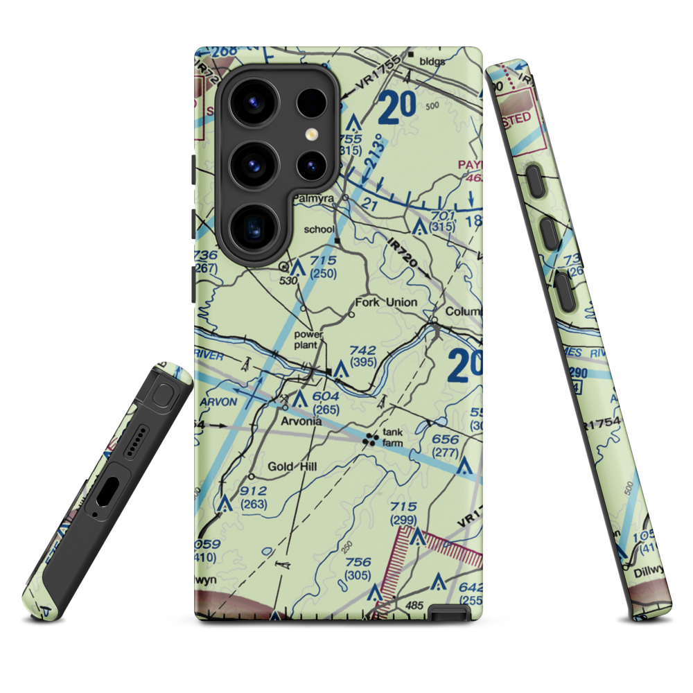F. U. M. A. Airport (VA36) VFR Sectional Samsung Phone Case Samsung Galaxy S24 Ultra model shown