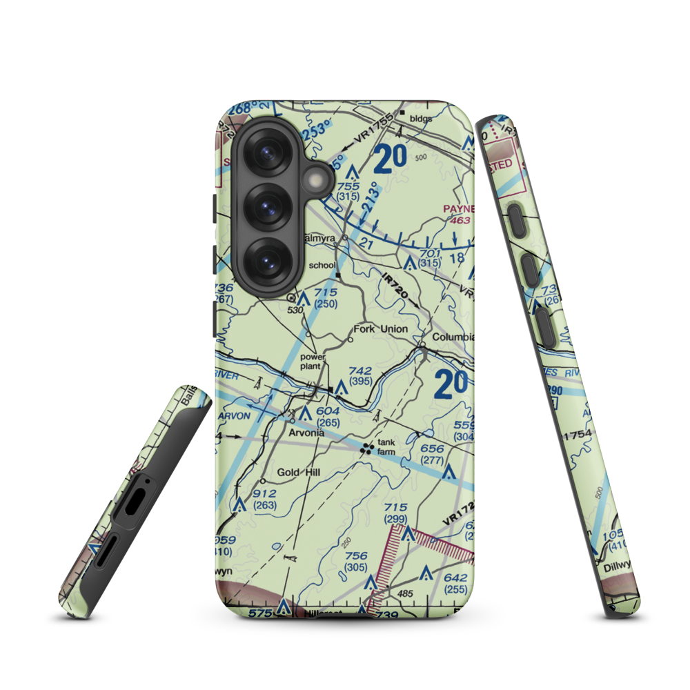 F. U. M. A. Airport (VA36) VFR Sectional Samsung Phone Case Samsung Galaxy S25 model shown