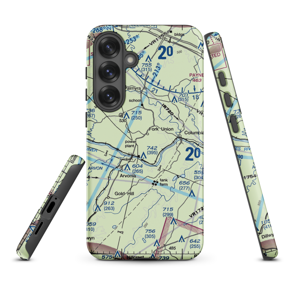 F. U. M. A. Airport (VA36) VFR Sectional Samsung Phone Case Samsung Galaxy S25 Plus model shown