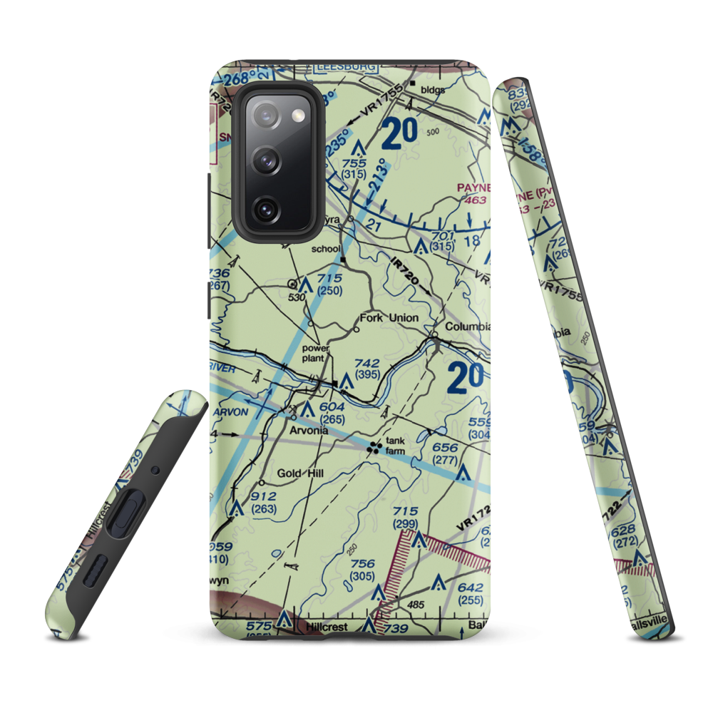F. U. M. A. Airport (VA36) VFR Sectional Samsung Phone Case Samsung Galaxy S20 FE model shown