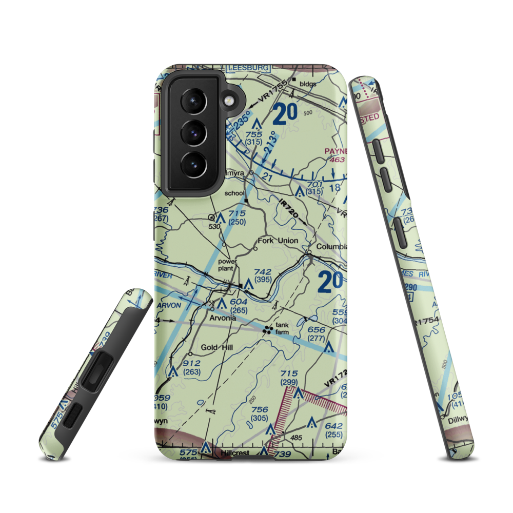 F. U. M. A. Airport (VA36) VFR Sectional Samsung Phone Case Samsung Galaxy S21 model shown