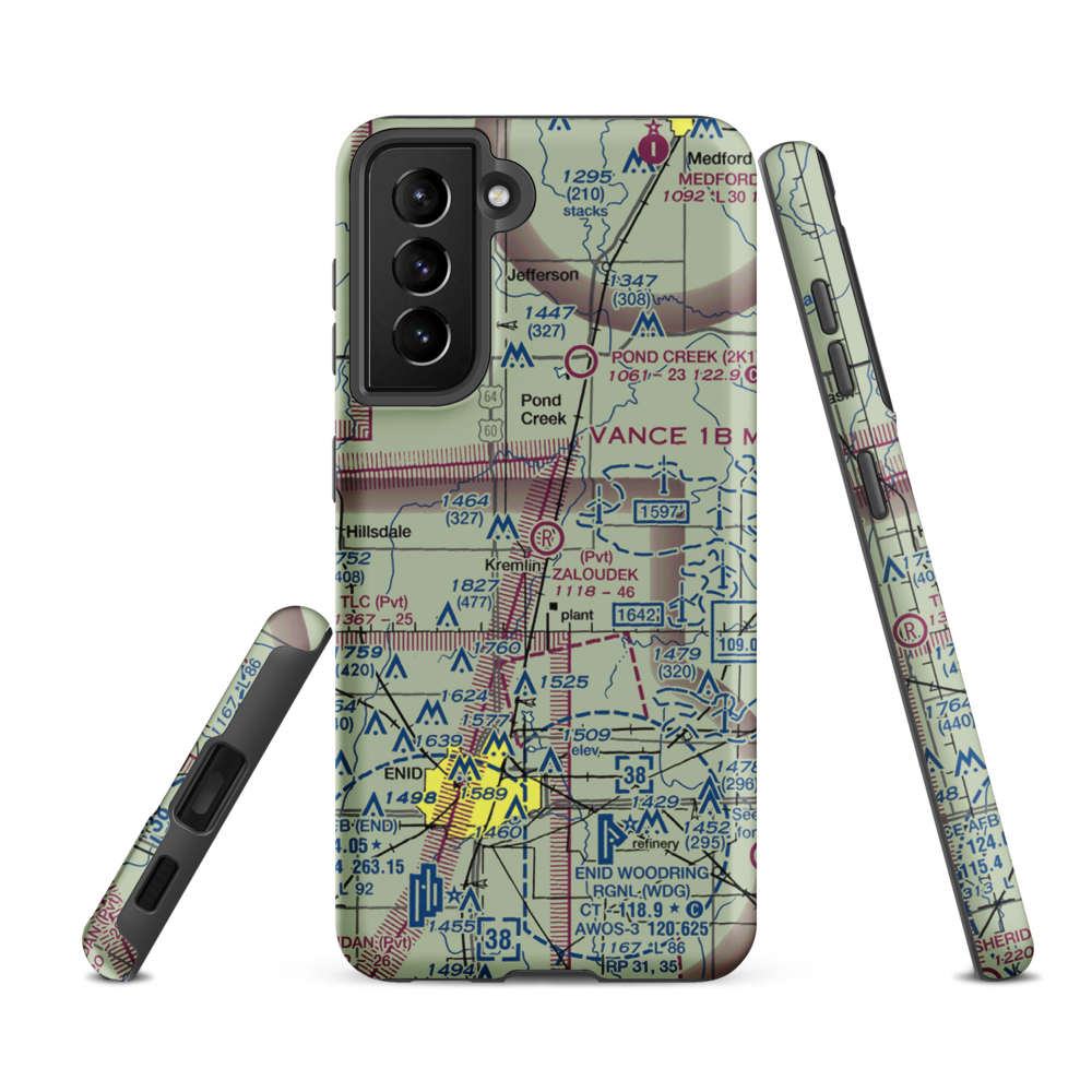 F.W. Zaloudek Airport (OK66) VFR Sectional Samsung Phone Case Samsung Galaxy S21 FE model shown