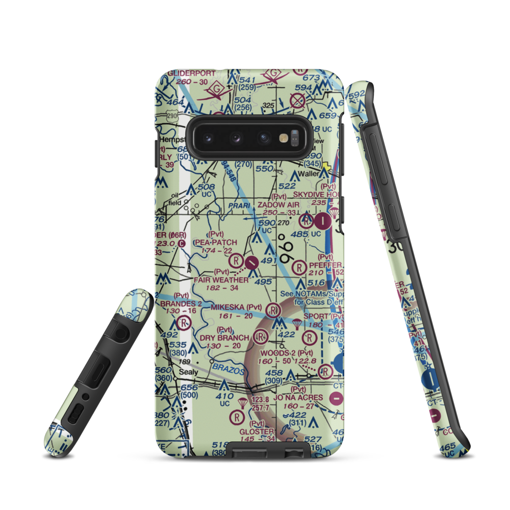 Fair Weather Field (TX42) VFR Sectional Samsung Phone Case Samsung Galaxy S10 model shown