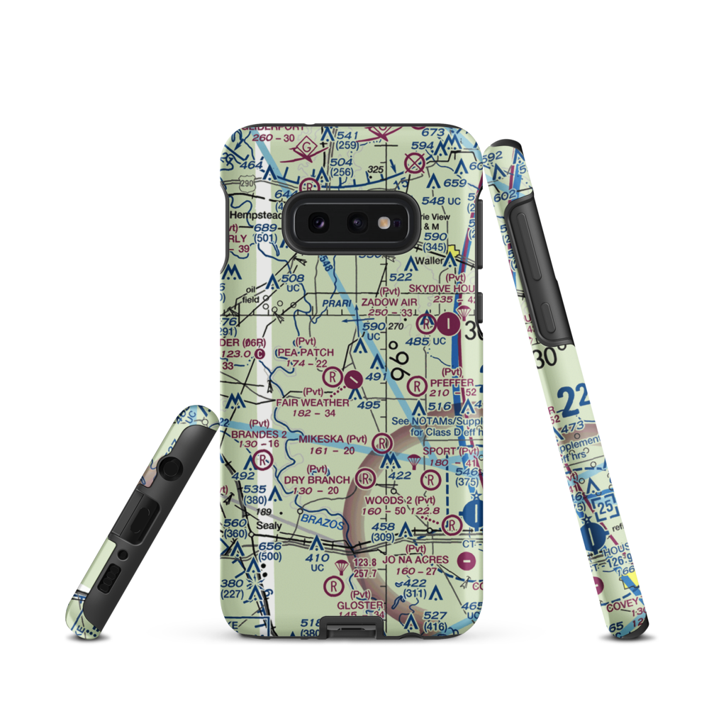 Fair Weather Field (TX42) VFR Sectional Samsung Phone Case Samsung Galaxy S10e model shown