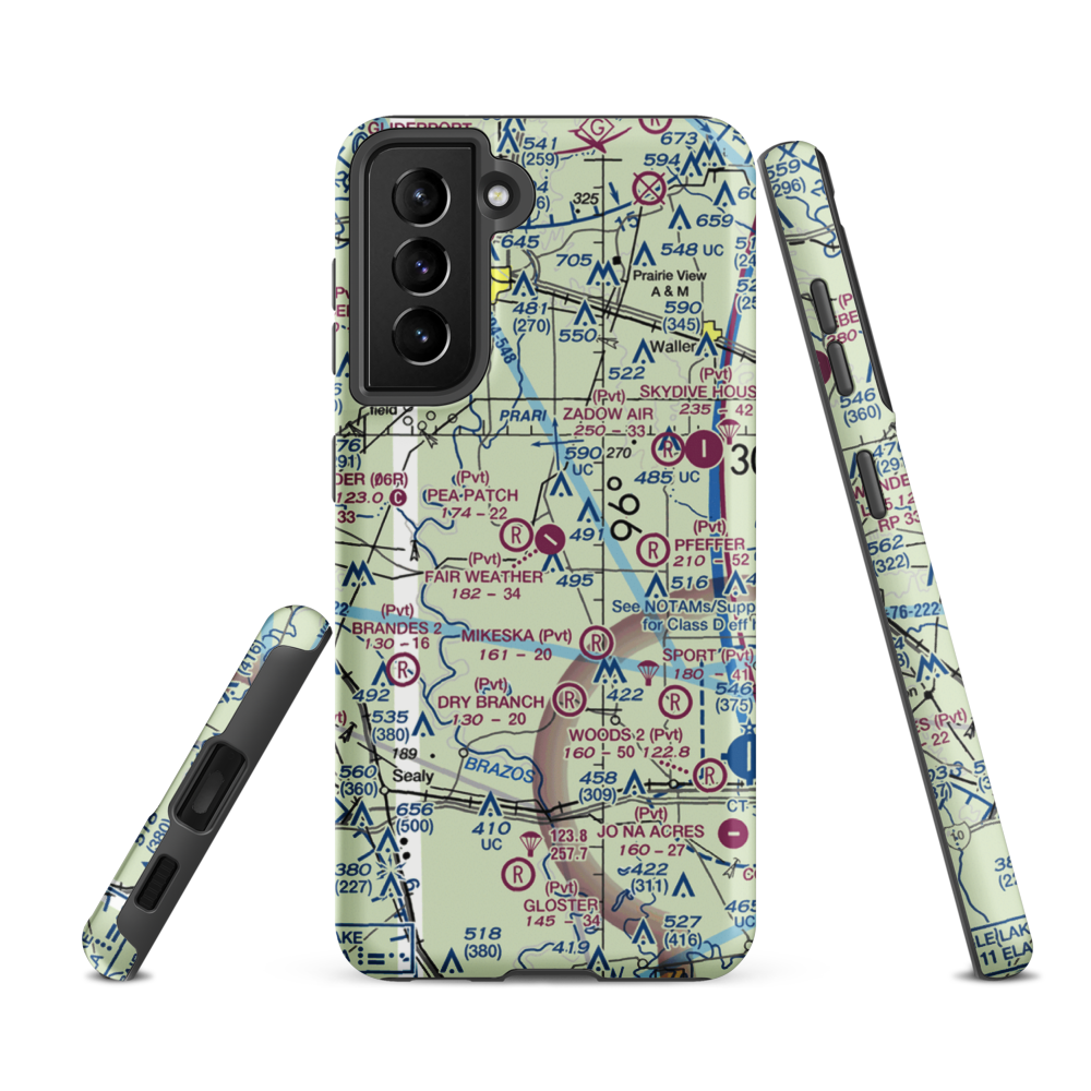 Fair Weather Field (TX42) VFR Sectional Samsung Phone Case Samsung Galaxy S21 FE model shown
