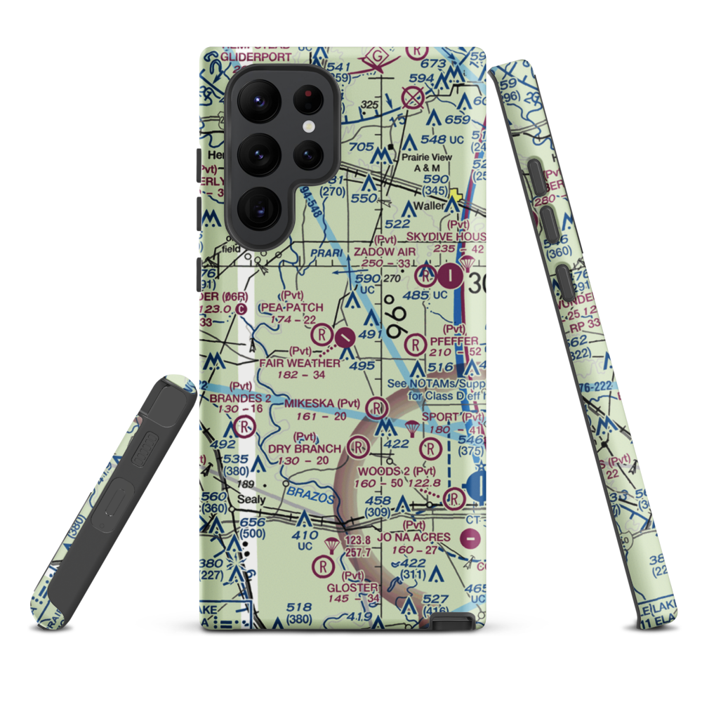 Fair Weather Field (TX42) VFR Sectional Samsung Phone Case Samsung Galaxy S22 Ultra model shown