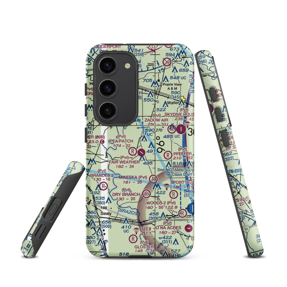 Fair Weather Field (TX42) VFR Sectional Samsung Phone Case Samsung Galaxy S23 model shown