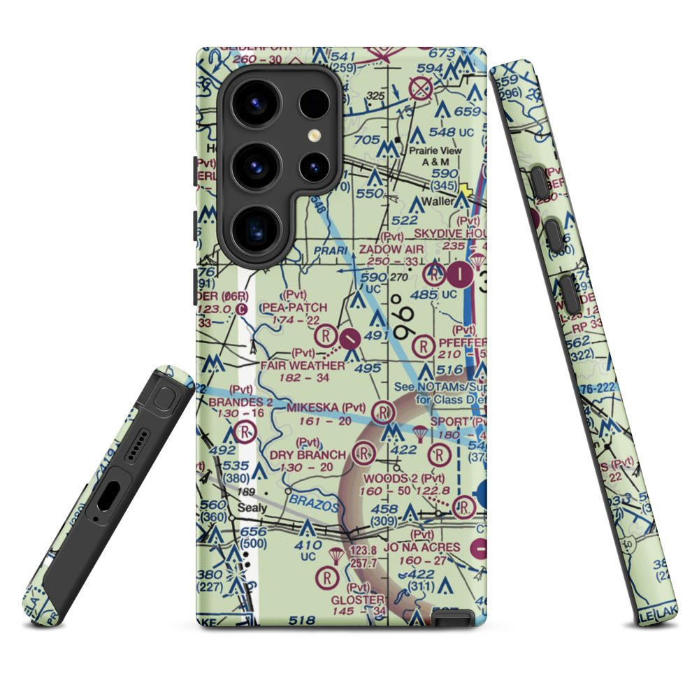 Fair Weather Field (TX42) VFR Sectional Samsung Phone Case Samsung Galaxy S24 Ultra model shown