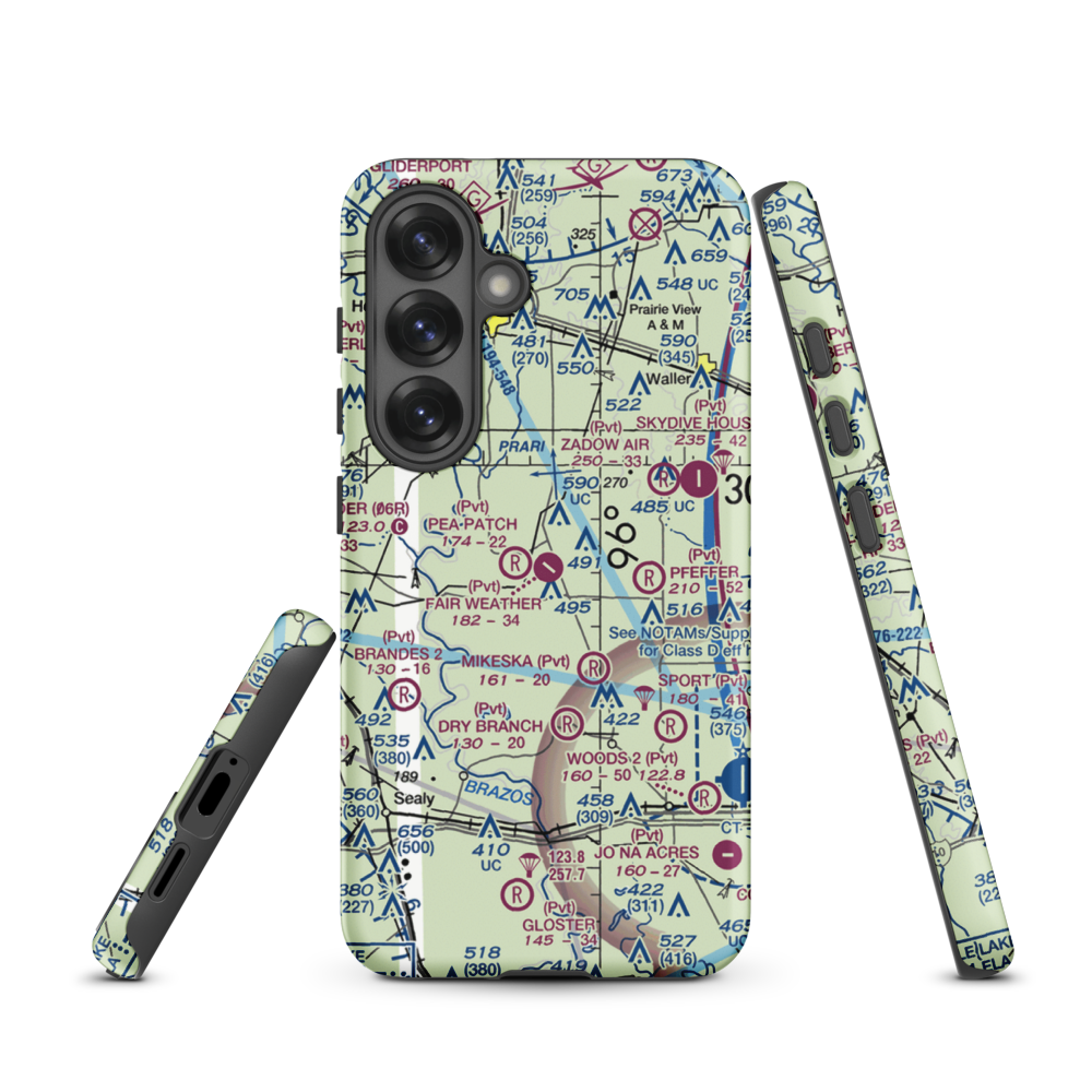 Fair Weather Field (TX42) VFR Sectional Samsung Phone Case Samsung Galaxy S25 model shown