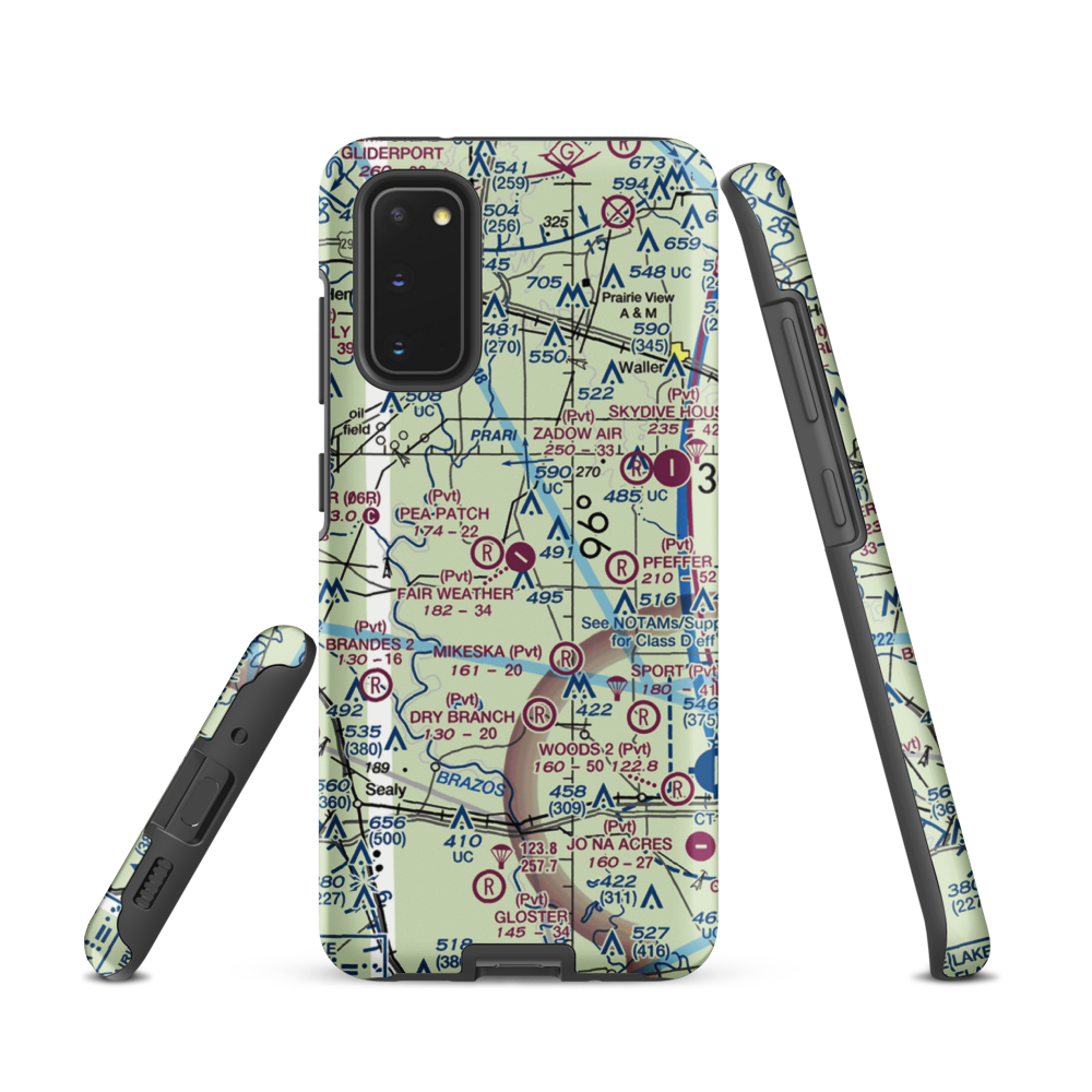 Fair Weather Field (TX42) VFR Sectional Samsung Phone Case Samsung Galaxy S20 model shown