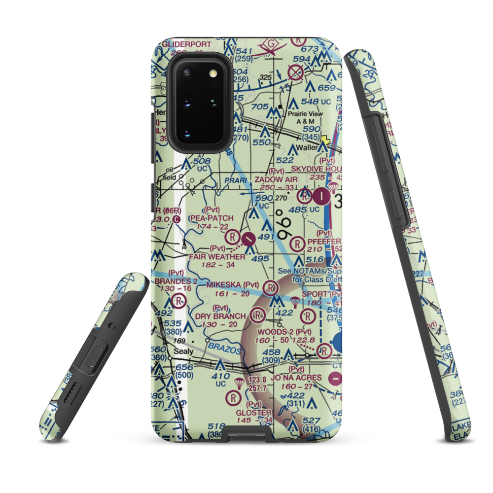 Fair Weather Field (TX42) VFR Sectional Samsung Phone Case Samsung Galaxy S20 Plus model shown