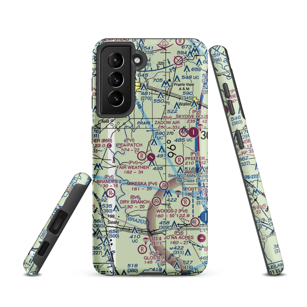 Fair Weather Field (TX42) VFR Sectional Samsung Phone Case Samsung Galaxy S21 model shown