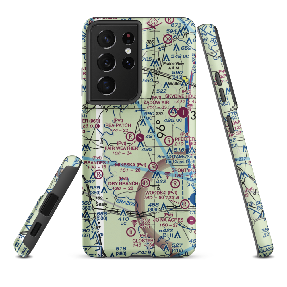 Fair Weather Field (TX42) VFR Sectional Samsung Phone Case Samsung Galaxy S21 Ultra model shown