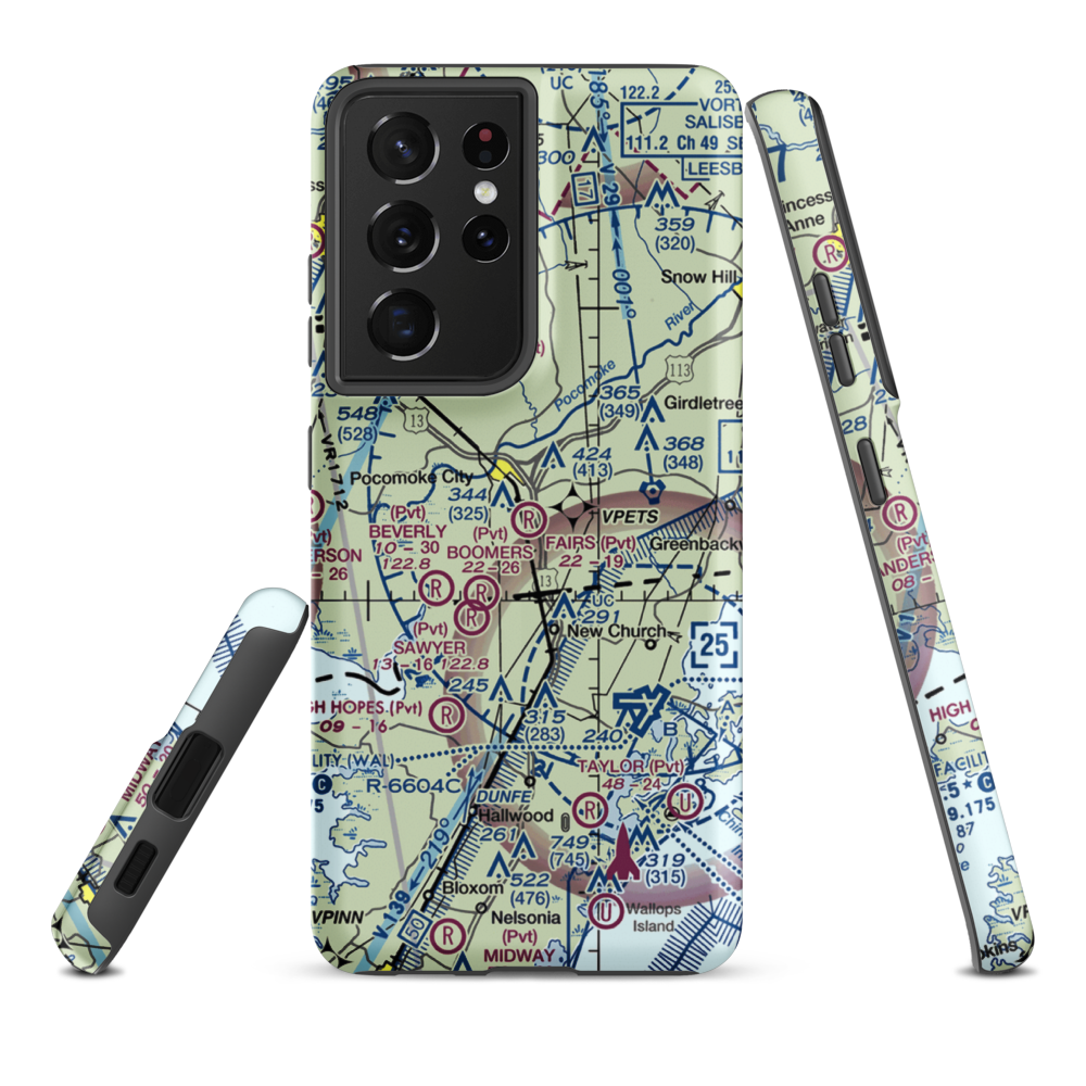 Fair's Airport (MD00) VFR Sectional Samsung Phone Case Samsung Galaxy S21 Ultra model shown
