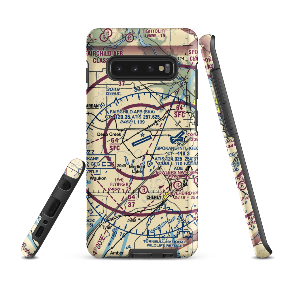 Fairchild Air Force Base (SKA) VFR Sectional Samsung Phone Case Samsung Galaxy S10 Plus model shown