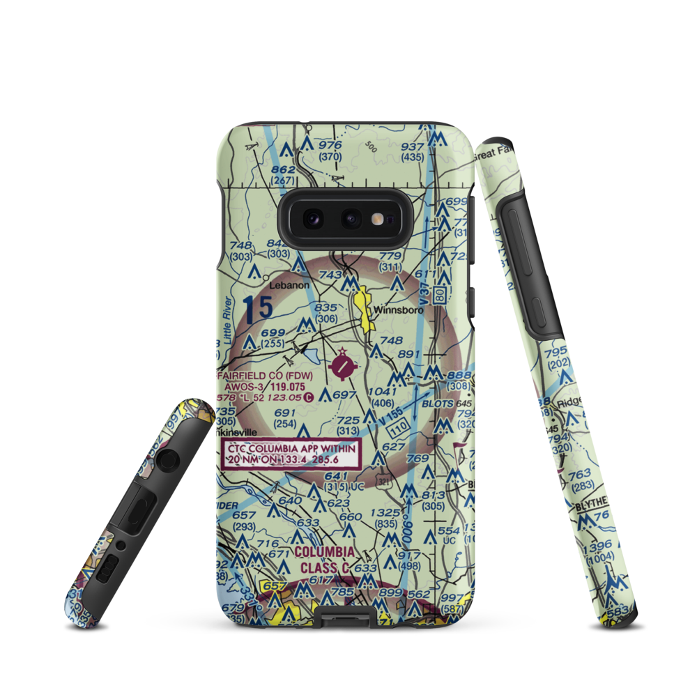 Fairfield County Airport (FDW) VFR Sectional Samsung Phone Case Samsung Galaxy S10e model shown