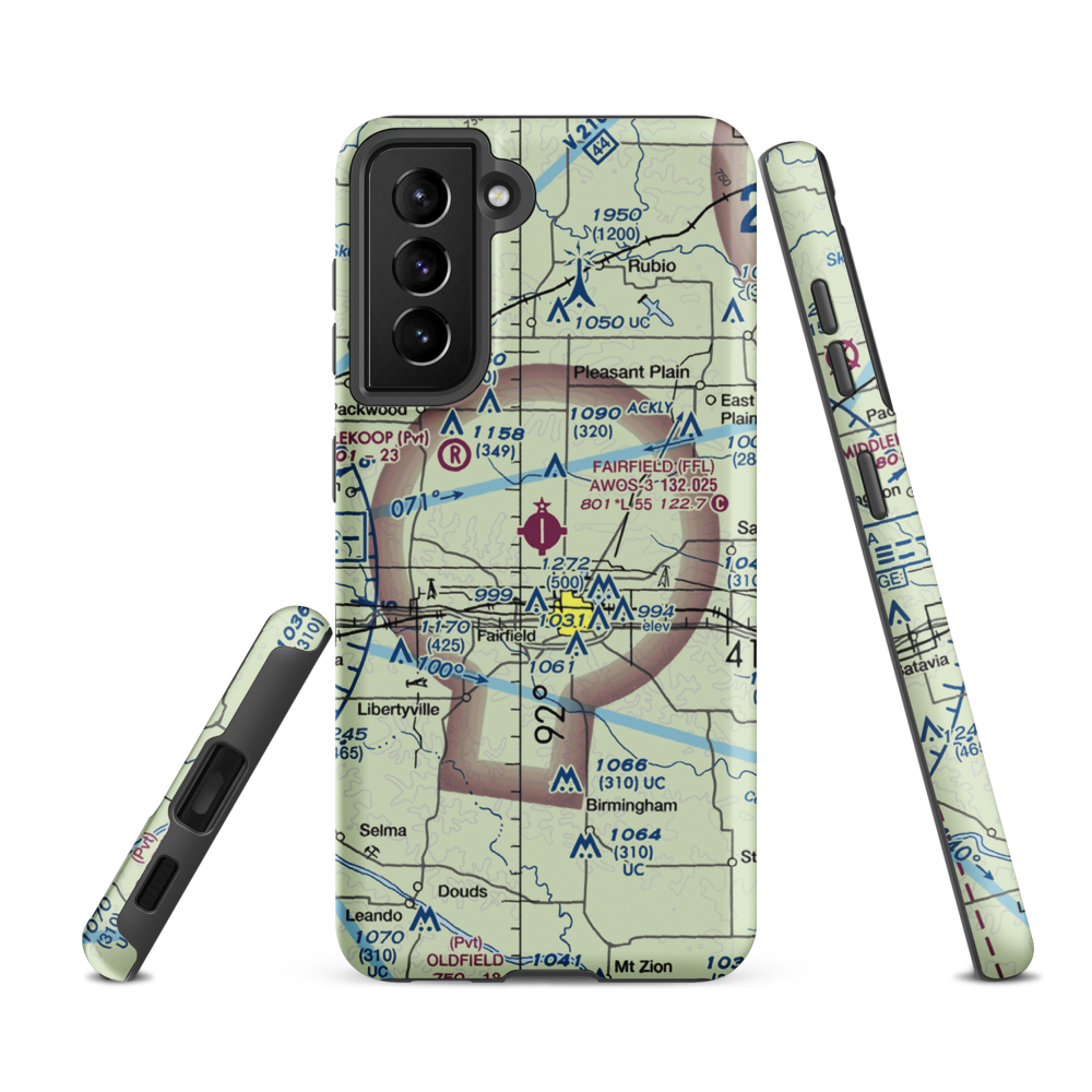 Fairfield Municipal Airport (FFL) VFR Sectional Samsung Phone Case Samsung Galaxy S21 Ultra model shown