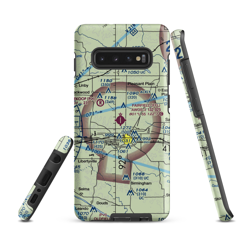 Fairfield Municipal Airport (FFL) VFR Sectional Samsung Phone Case Samsung Galaxy S10 Plus model shown