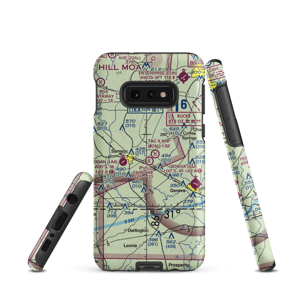 Fairlane Airport (5AL8) VFR Sectional Samsung Phone Case Samsung Galaxy S10e model shown