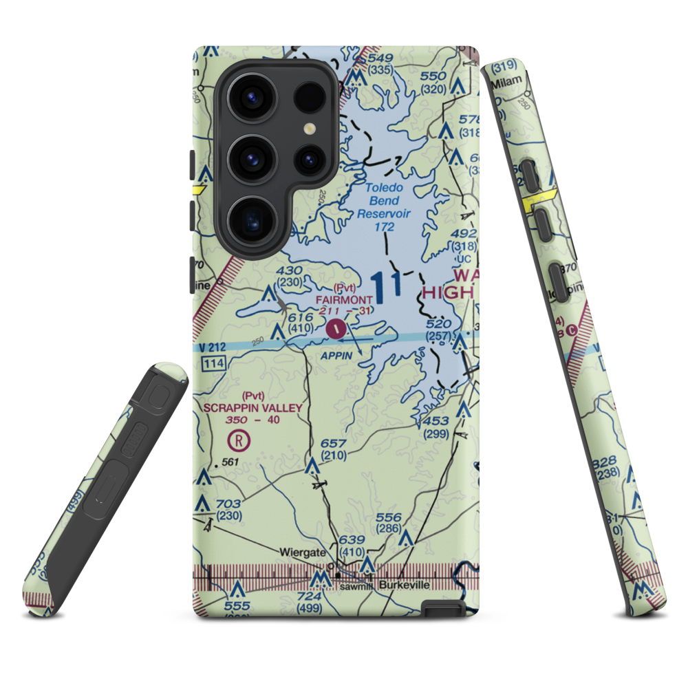 Fairmount Airport (71TS) VFR Sectional Samsung Phone Case Samsung Galaxy S23 Ultra model shown