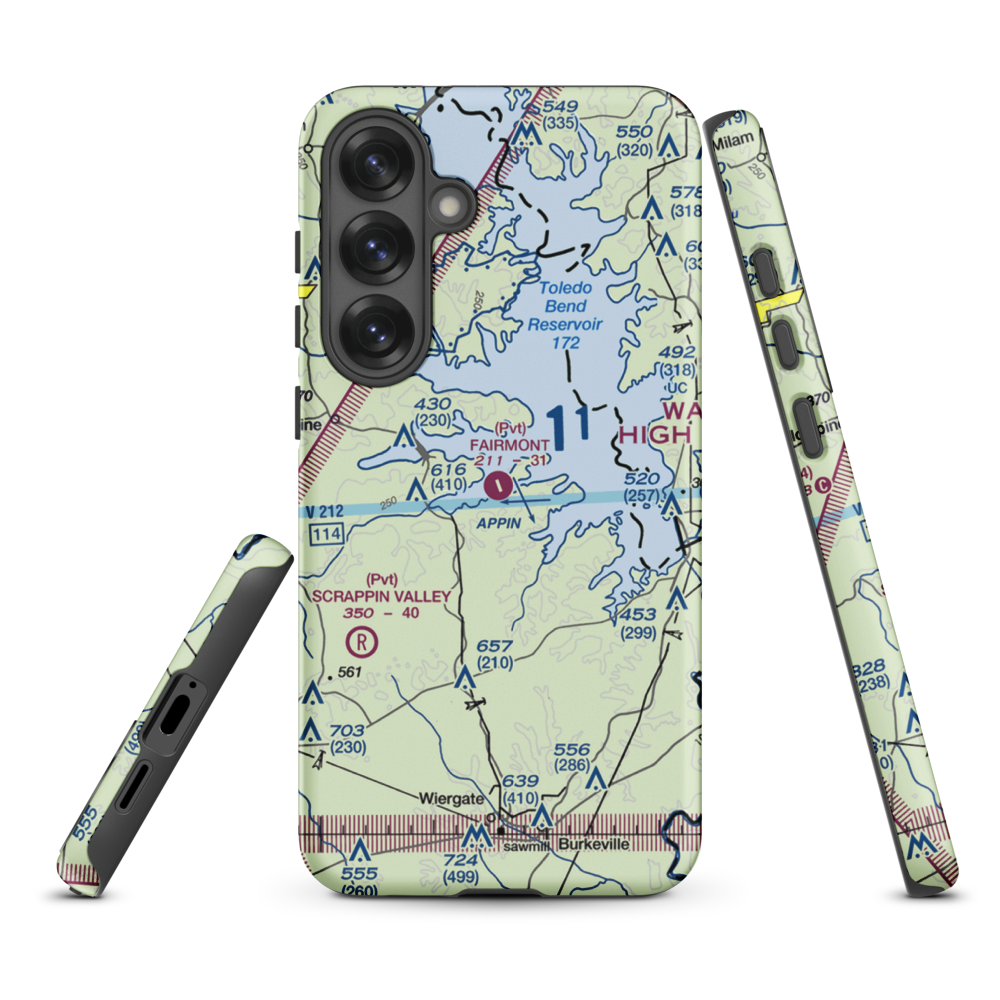 Fairmount Airport (71TS) VFR Sectional Samsung Phone Case Samsung Galaxy S25 Plus model shown