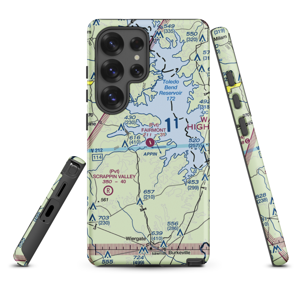 Fairmount Airport (71TS) VFR Sectional Samsung Phone Case Samsung Galaxy S25 Ultra model shown