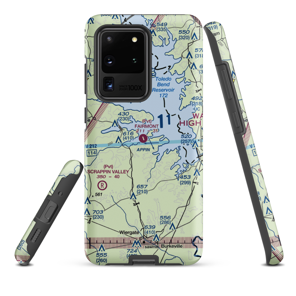 Fairmount Airport (71TS) VFR Sectional Samsung Phone Case Samsung Galaxy S20 Ultra model shown