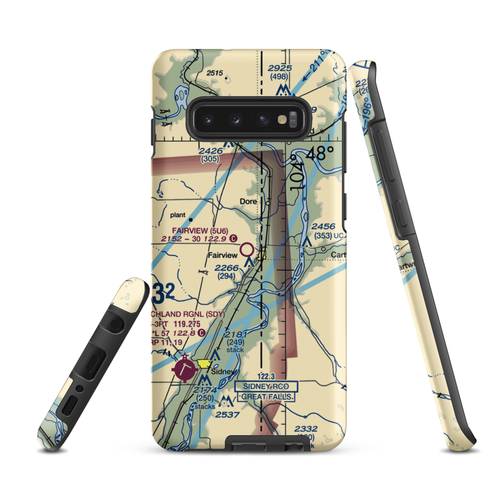 Fairview Airport (5U6) VFR Sectional Samsung Phone Case Samsung Galaxy S10 Plus model shown