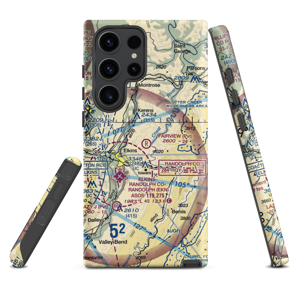 Fairview Airport (WV70) VFR Sectional Samsung Phone Case Samsung Galaxy S23 Ultra model shown