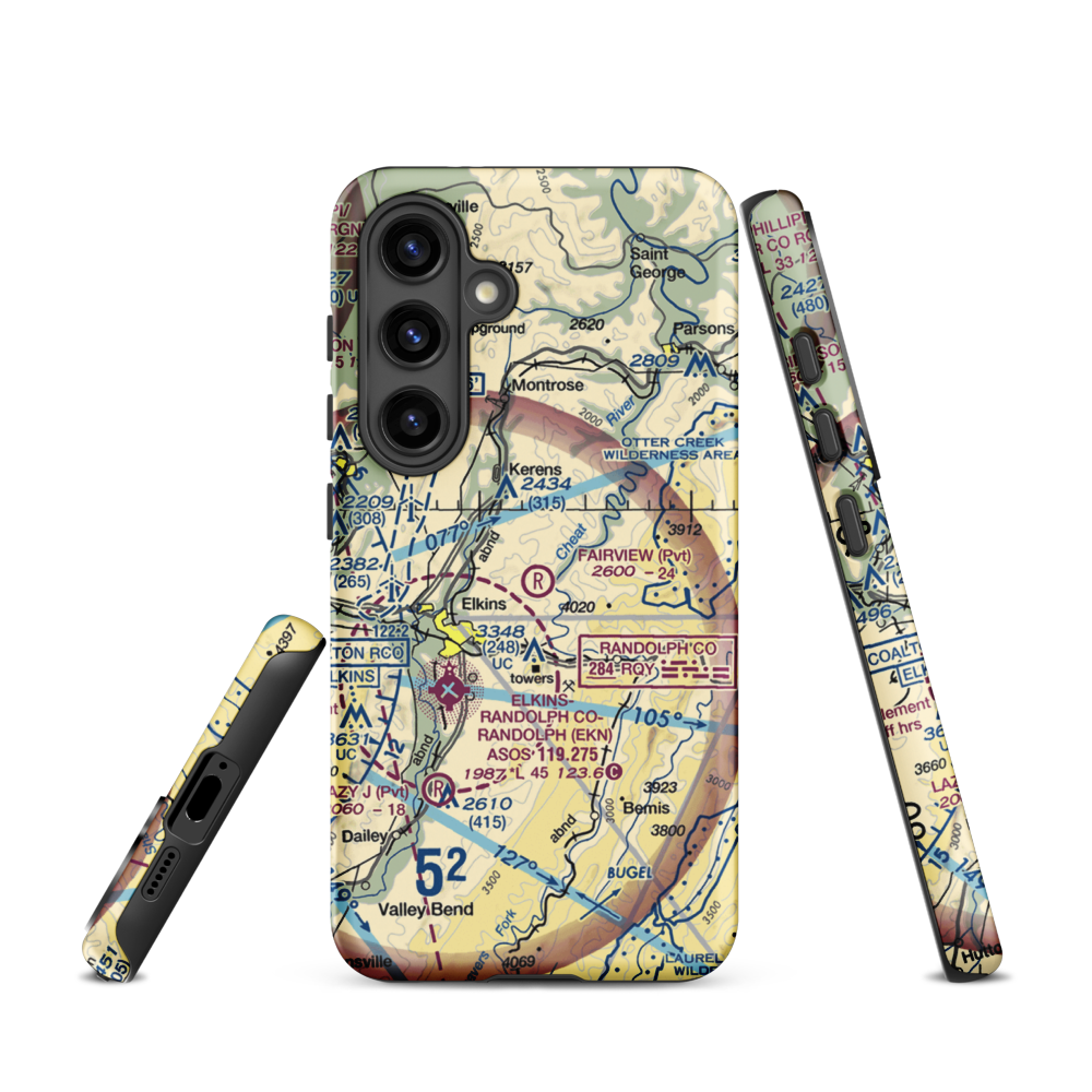 Fairview Airport (WV70) VFR Sectional Samsung Phone Case Samsung Galaxy S24 model shown