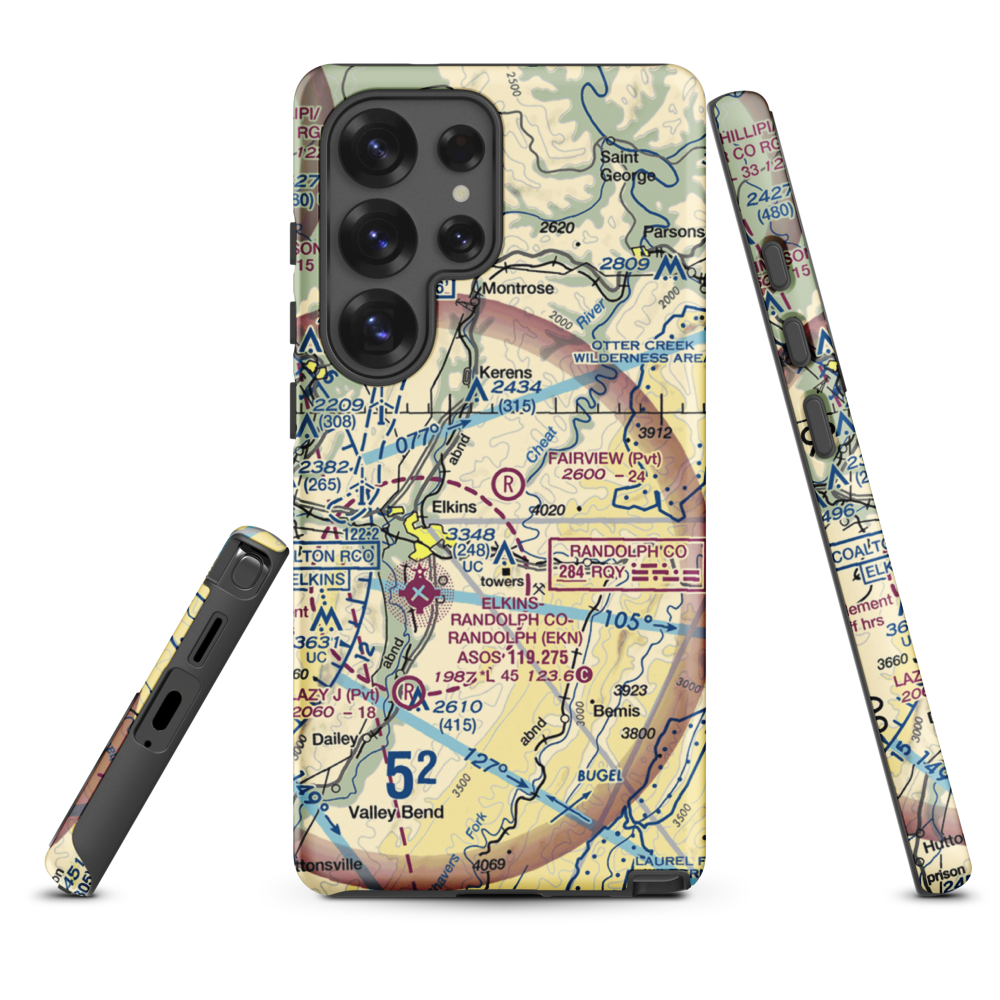Fairview Airport (WV70) VFR Sectional Samsung Phone Case Samsung Galaxy S25 Ultra model shown