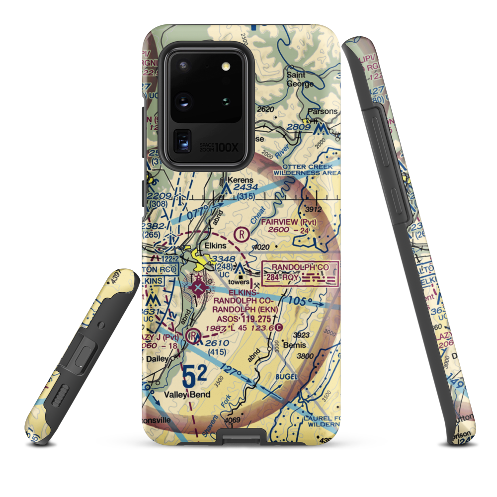 Fairview Airport (WV70) VFR Sectional Samsung Phone Case Samsung Galaxy S20 Ultra model shown