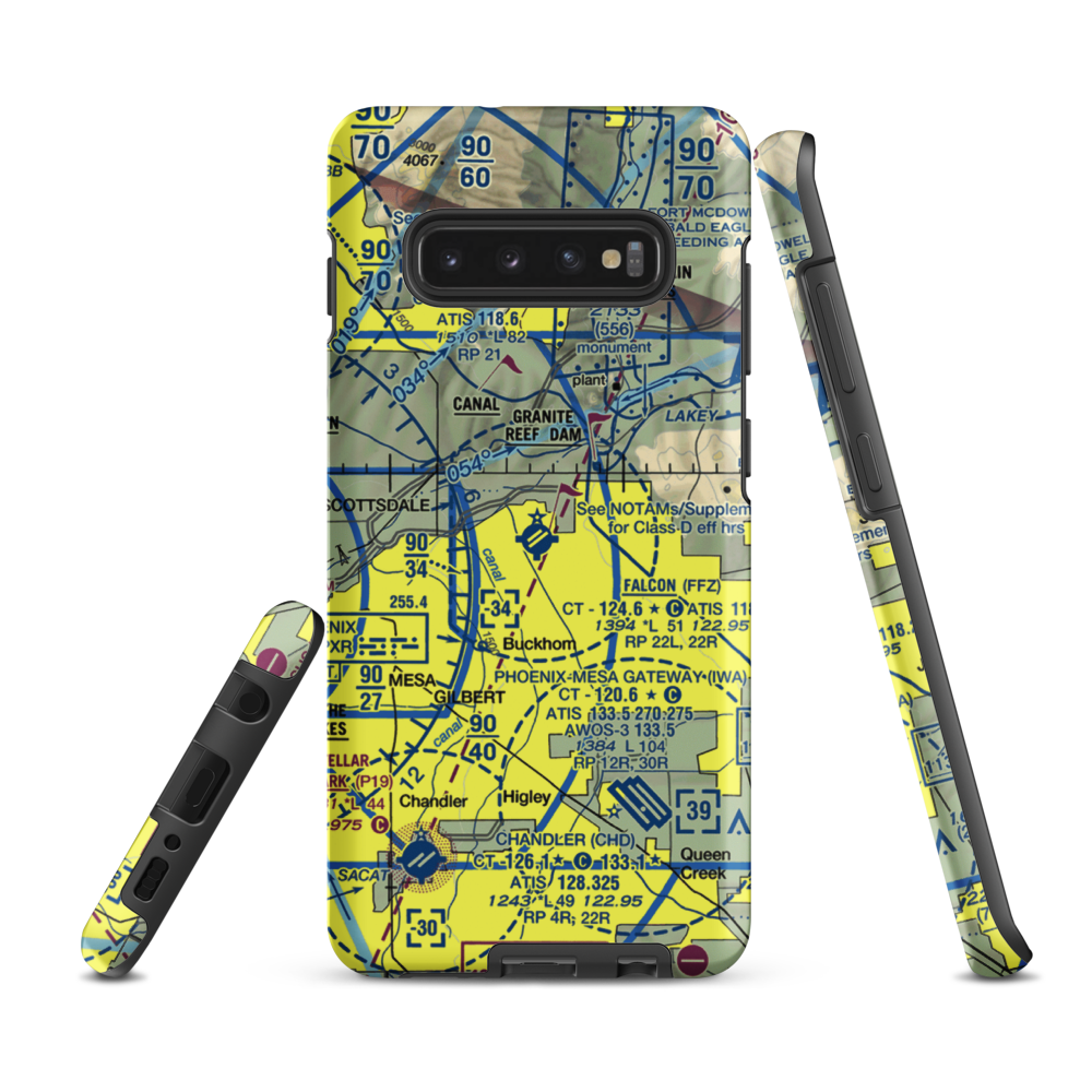 Falcon Field (FFZ) VFR Sectional Samsung Phone Case Samsung Galaxy S10 Plus model shown