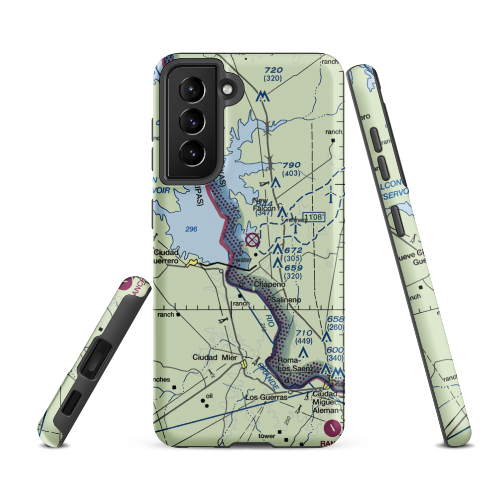 Falcon State Airport (FAL) VFR Sectional Samsung Phone Case Samsung Galaxy S21 Ultra model shown